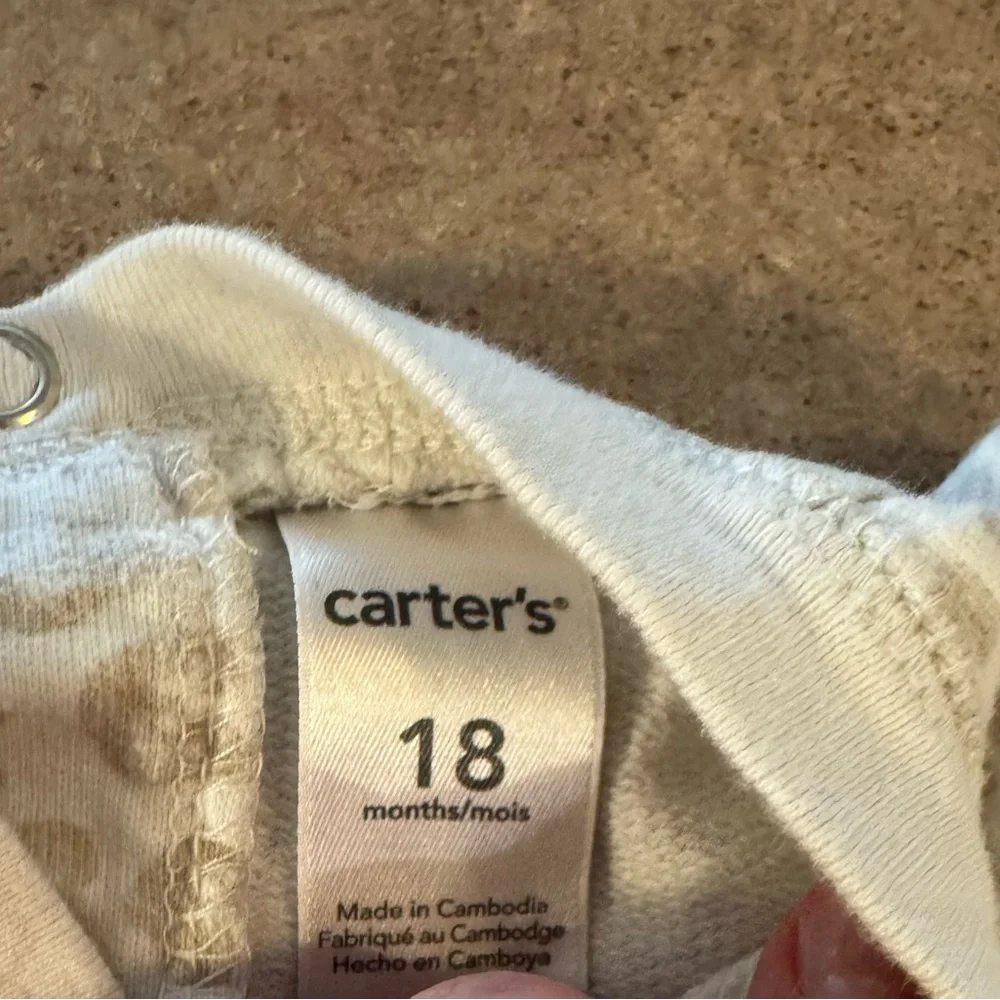 Carter's - Cream Leopard Print Kids One Piece, Size 18M